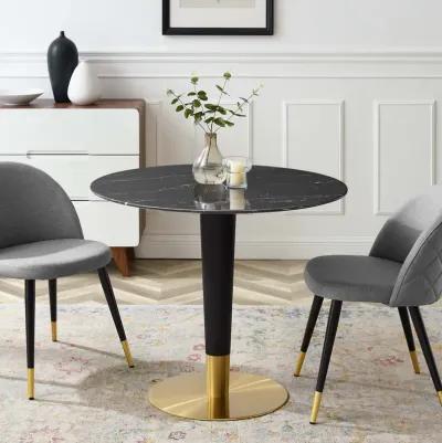 Modway - Zinque 36" Artificial Marble Dining Table Gold Black