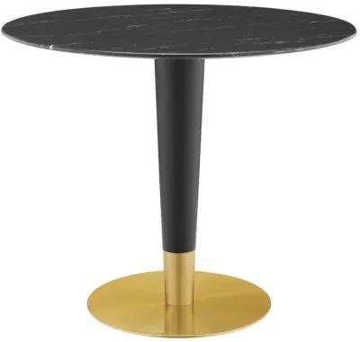 Modway - Zinque 36" Artificial Marble Dining Table Gold Black