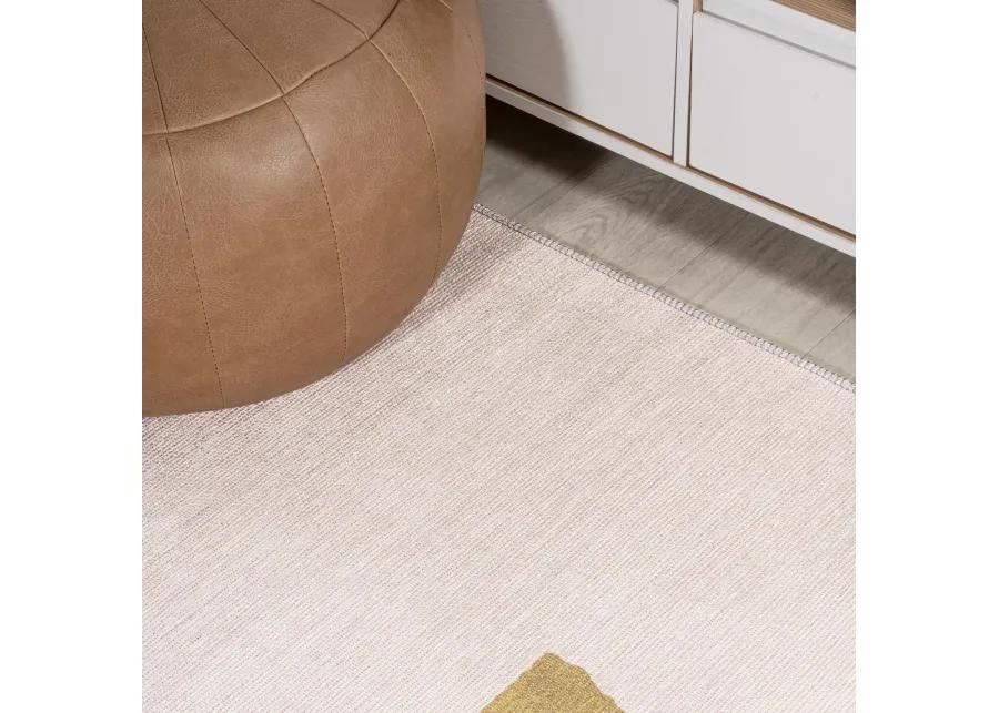 Luola Minimalist Geometric Machine Washable Area Rug