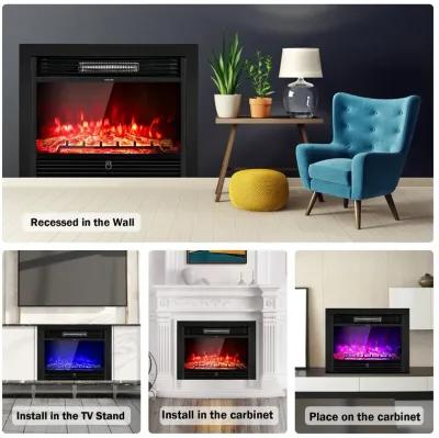 28.5 Inch Electric Fireplace Recessed with 3 Flame Colors