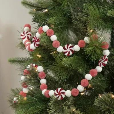 4' Peppermint Candy Beaded Christmas Garland - Unlit