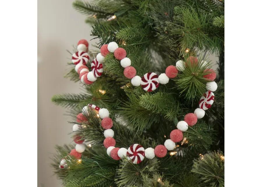 4' Peppermint Candy Beaded Christmas Garland - Unlit