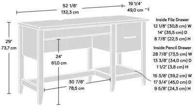 Sauder Summit Station Desk Glacier Oak