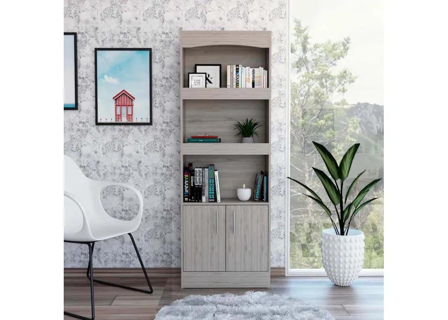 Shell Beach 1-Drawer 3-Shelf Bookcase Light Grey