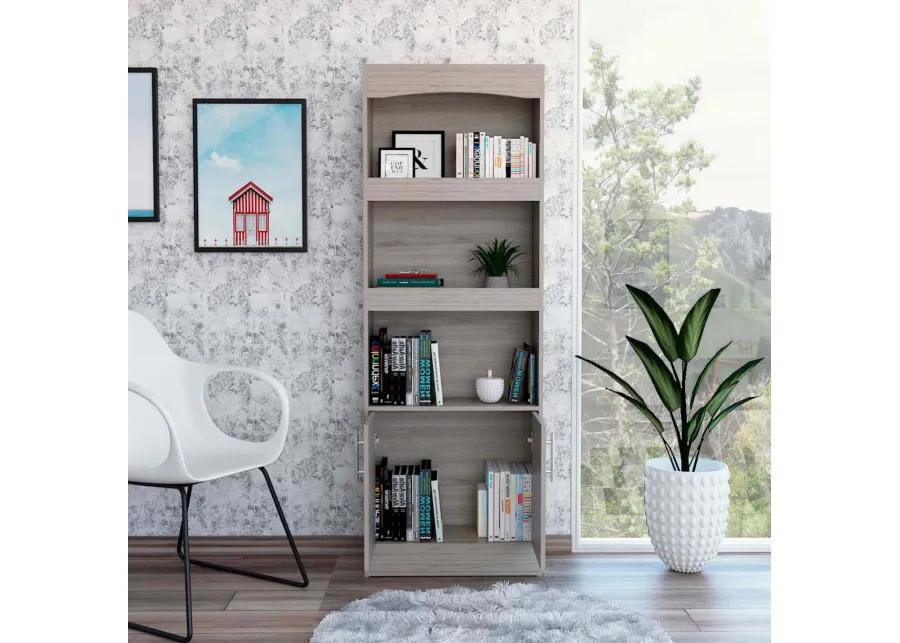 Shell Beach 1-Drawer 3-Shelf Bookcase Light Grey