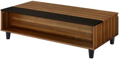 Avala Coffee Table with Lift Top, Walnut Black