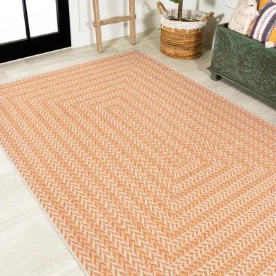 Chevron Modern Concentric Squares Indoor/Outdoor Area Rug