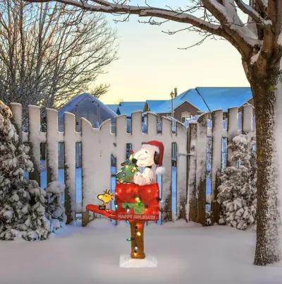 32" LED Lighted Peanuts Snoopy on Mailbox Outdoor Christmas Decoration - Clear Lights