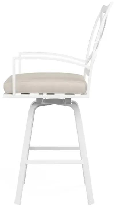 Bristol Swivel Barstool in Canvas Flax w/ Self Welt