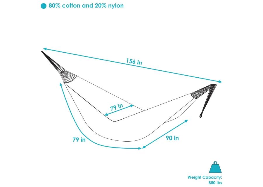 Sunnydaze 2-Person Cotton/Nylon Hammock with Steel Stand