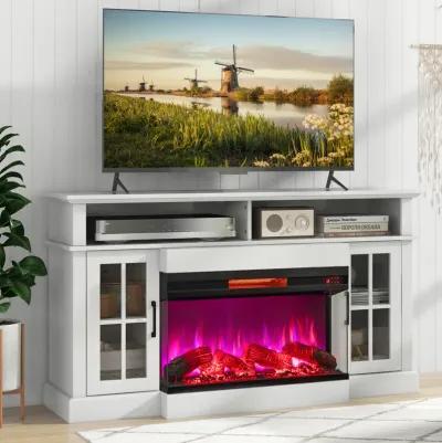 36-Inch 3-Sided Electric Fireplace, 1500W with 7-Color Flame for Stunning Ambiance