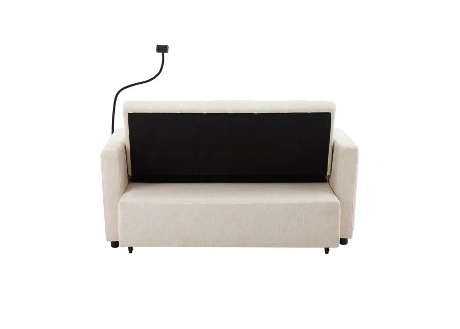 Merax Convertible Sofa Bed Loveseat with 3 USB Ports