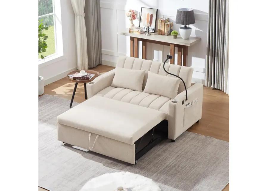 Merax Convertible Sofa Bed Loveseat with 3 USB Ports