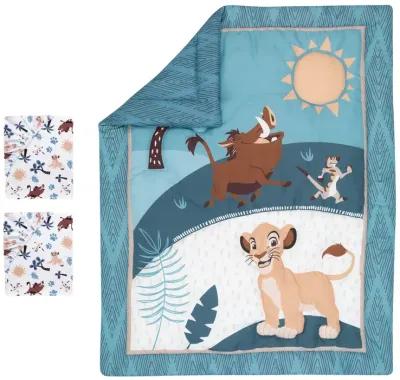 Lambs & Ivy Disney Baby Lion King Adventure Blue 3-Piece Mini Crib Bedding Set