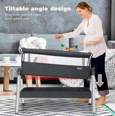 Portable Baby Bedside Sleeper with Adjustable Heights and Angle