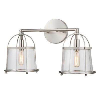 Merrick 17'' Silver Wide 2-Light Vanity Light