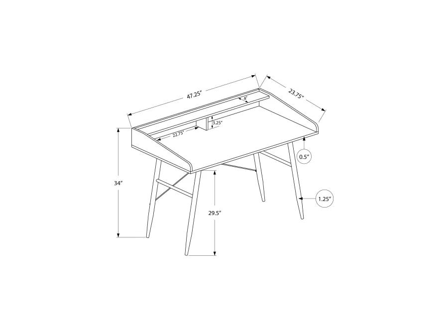 Monarch Specialties I 7541 Computer Desk, Home Office, Laptop, Storage Shelves, 48"L, Work, Metal, Laminate, Grey, Black, Contemporary, Modern