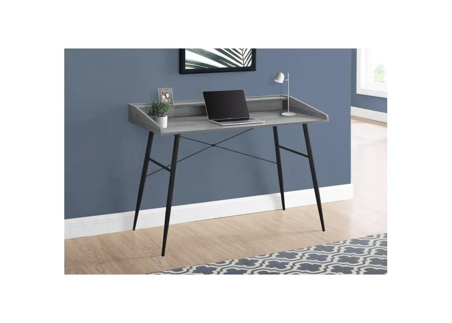 Monarch Specialties I 7541 Computer Desk, Home Office, Laptop, Storage Shelves, 48"L, Work, Metal, Laminate, Grey, Black, Contemporary, Modern