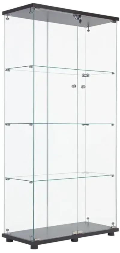 Two Door Glass Cabinet Glass Display Cabinet With 4 Shelves