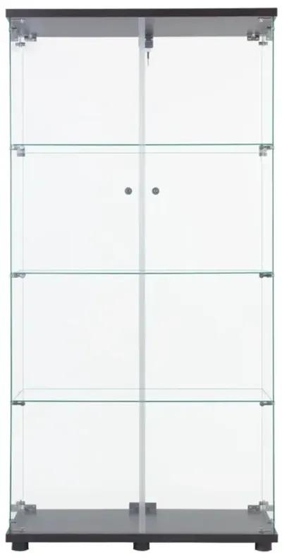 Two Door Glass Cabinet Glass Display Cabinet With 4 Shelves