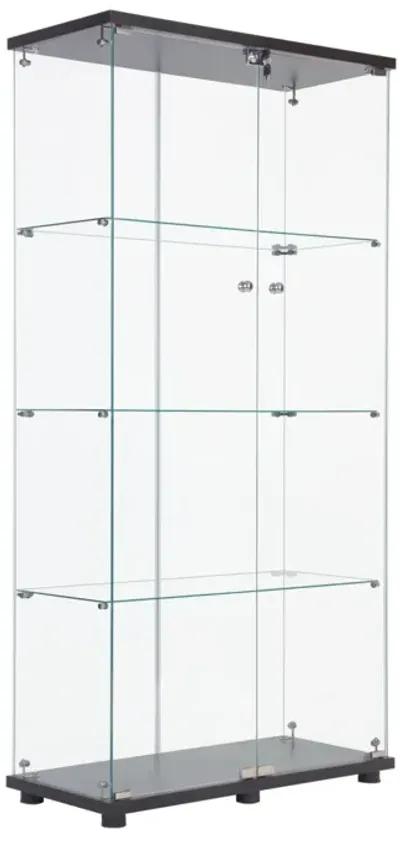 Two Door Glass Cabinet Glass Display Cabinet With 4 Shelves