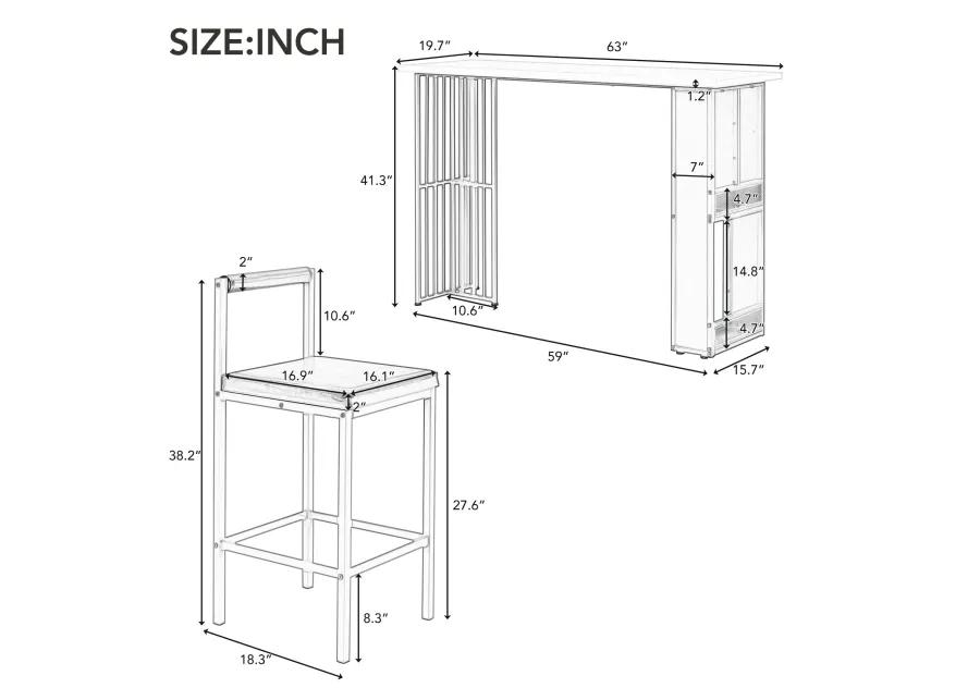 Merax Modern Counter Height Dining Bar Table Set