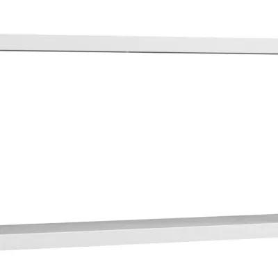 Cox 47 Inch Two Tier Wall Mounted Metal Shelf, 5 Adjustable Heights, White-Benzara