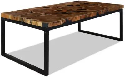 vidaXL Coffee Table Teak Resin 43.3"x23.6"x15.7"