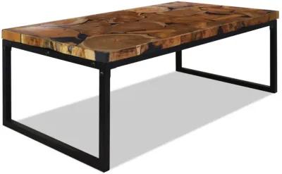 vidaXL Coffee Table Teak Resin 43.3"x23.6"x15.7"