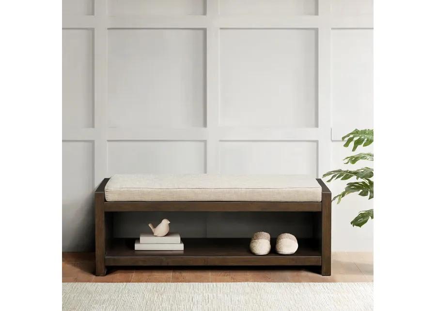 Gracie Mills Grover Modern Accent Storage Bench with Lower Shelf