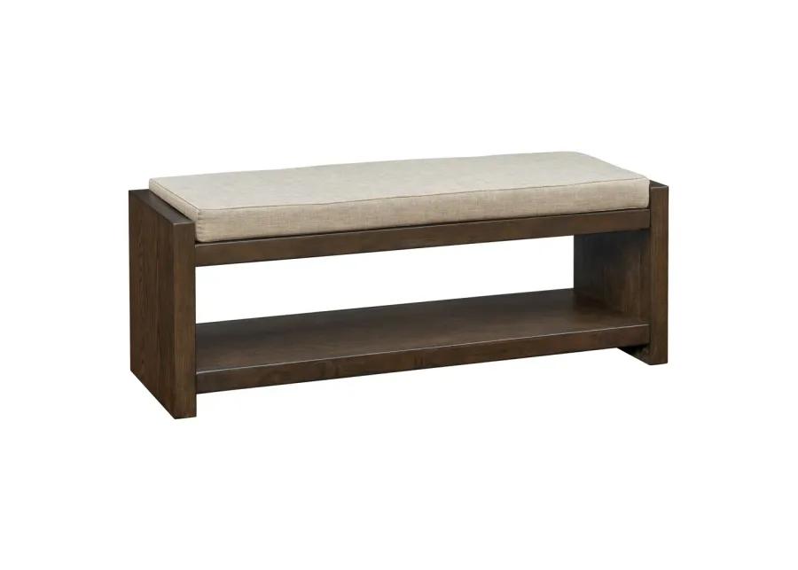 Gracie Mills Grover Modern Accent Storage Bench with Lower Shelf