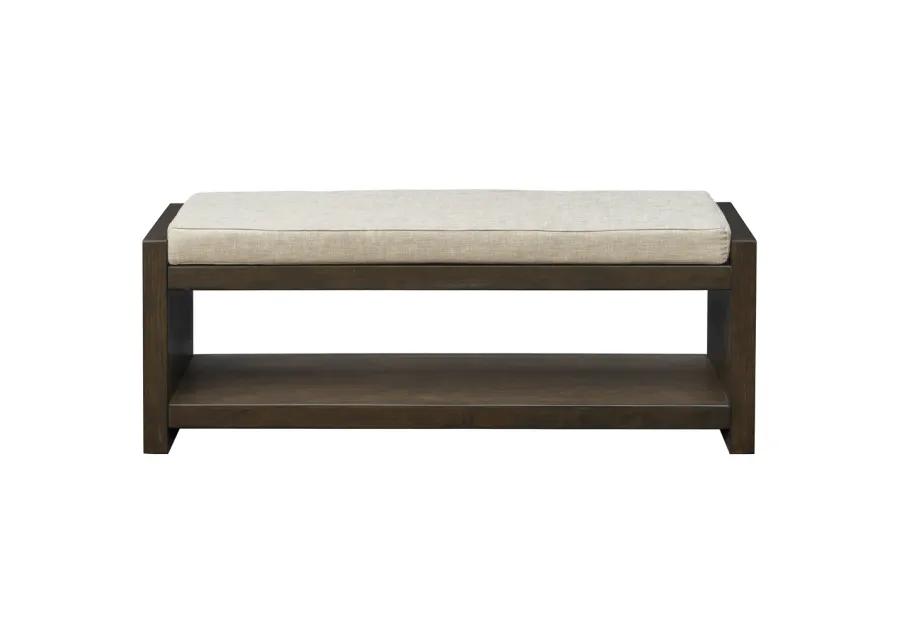 Gracie Mills Grover Modern Accent Storage Bench with Lower Shelf