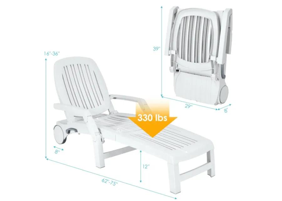 Hivvago Adjustable Patio Sun Lounger with Weather Resistant Wheels