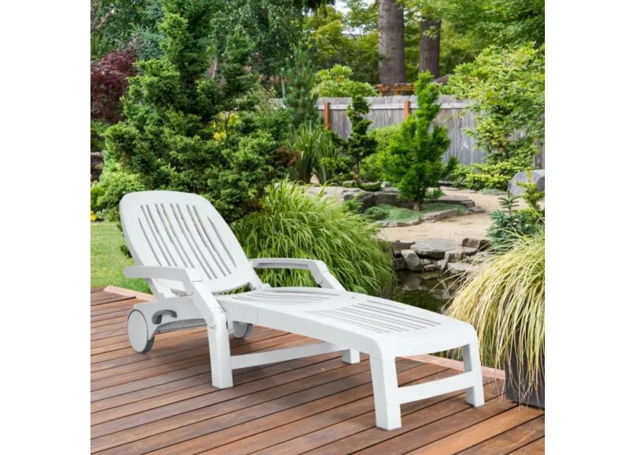 Hivvago Adjustable Patio Sun Lounger with Weather Resistant Wheels