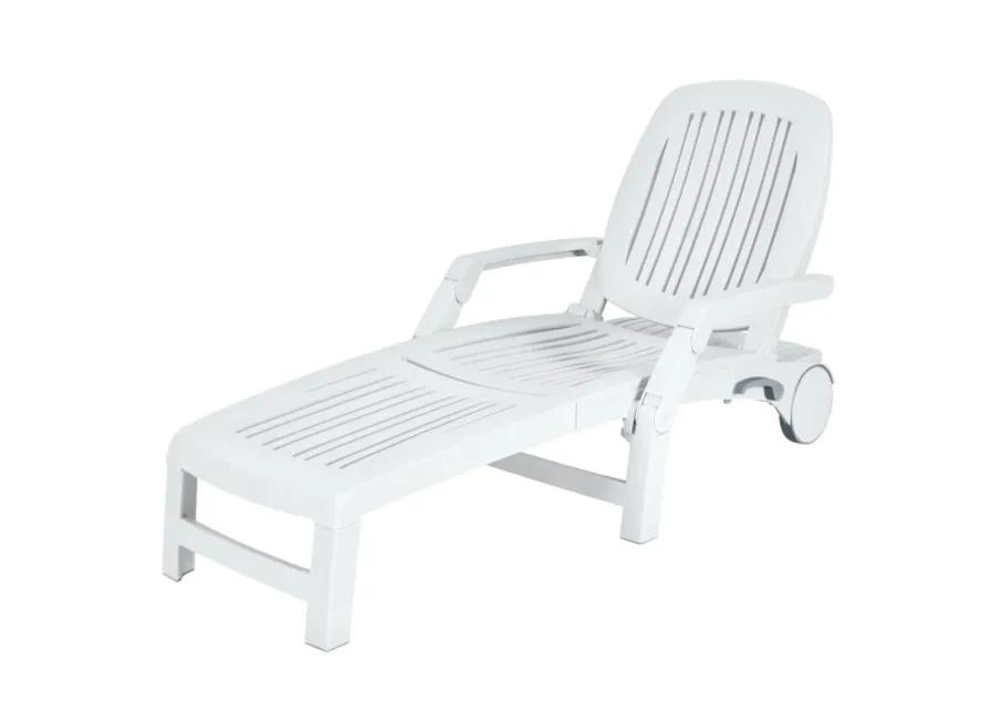 Hivvago Adjustable Patio Sun Lounger with Weather Resistant Wheels