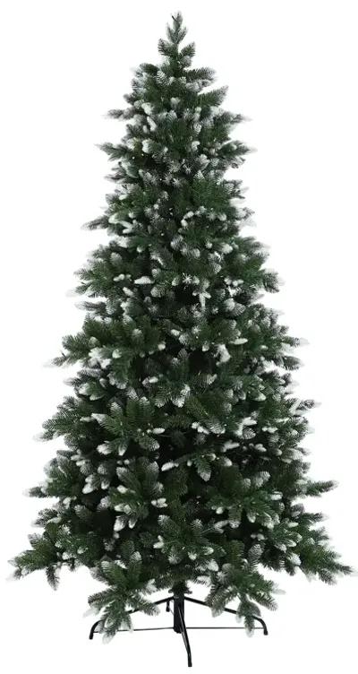 LuxenHome 7.5Ft Pre-Lit Snow-Kissed Artificial Christmas Tree