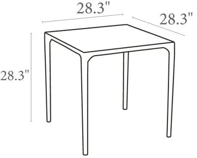 28" Gray Patio Square Stackable Dining Table