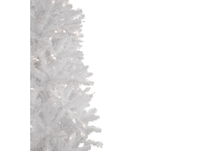 7.5' Pre-Lit Rapids White Pine Pencil Artificial Christmas Tree  Clear Lights