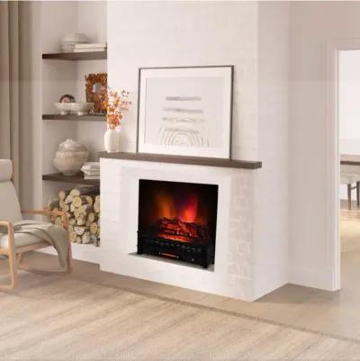 Hivvago 26 Inches Infrared Quartz Electric Fireplace with Realistic Pinewood Ember Bed