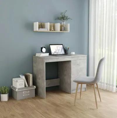 vidaXL Desk Gray 39.4"x19.7"x29.9" Chipboard, 801800