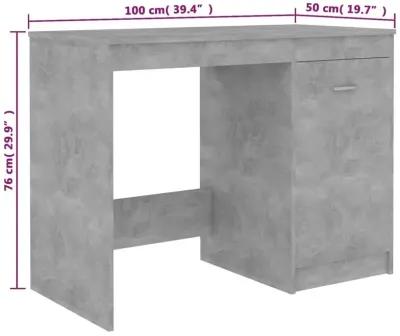 vidaXL Desk Gray 39.4"x19.7"x29.9" Chipboard, 801800