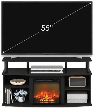 Open Shelving Storage Fireplace Entertainment Center for TV up to 55 Inch