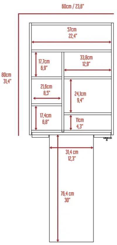 Wakeman Rectangle Foldable Desk Light Grey