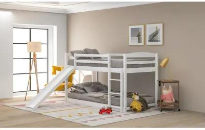 Twin over Twin Bunk Bed with Convertible Slide and Ladder