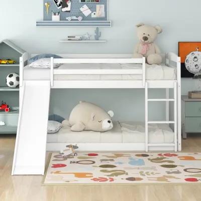 Twin over Twin Bunk Bed with Convertible Slide and Ladder