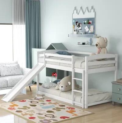 Twin over Twin Bunk Bed with Convertible Slide and Ladder