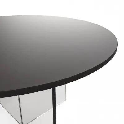 LeisureMod Valore Collection Acrylic Coffe Table With Black Top