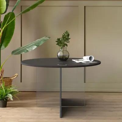 LeisureMod Valore Collection Acrylic Coffe Table With Black Top