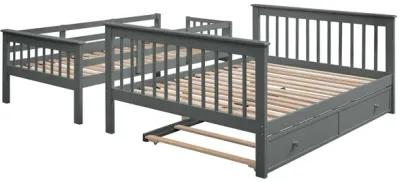 Merax Bunk Bed with Trundle and Guard Rail