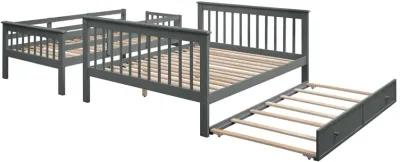 Merax Bunk Bed with Trundle and Guard Rail